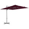vidaXL Ombrellone a Sbalzo con Palo in Acciaio 250x250 cm Bordeaux