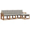 vidaXL Set di divani da esterno 5 pcs Grigio Naturale e Chiaro