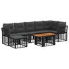 vidaXL Set Divano da Giardino 8 pz Nero e Grigio scuro polyrattan