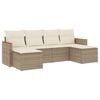 vidaXL Set Divano da Giardino 6 pz con Cuscini Beige in Polyrattan