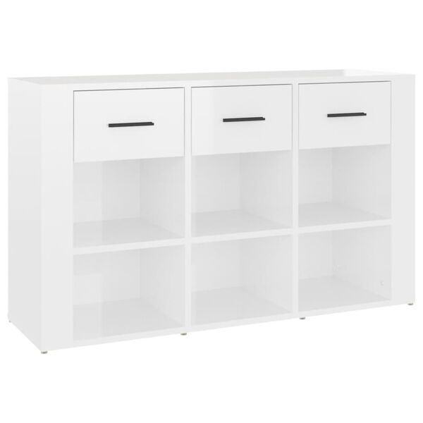 vidaXL Credenza Bianco Lucido 100x30x59,5 cm in Legno Multistrato