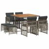 vidaXL Set da Pranzo da Giardino 9 pz con Cuscini in Polyrattan Grigio