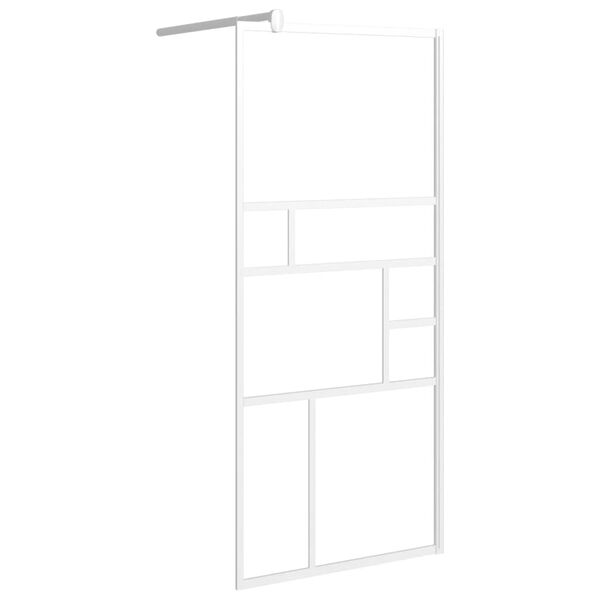 vidaXL Parete per Doccia Walk in 90x195 cm in Vetro ESG Bianco