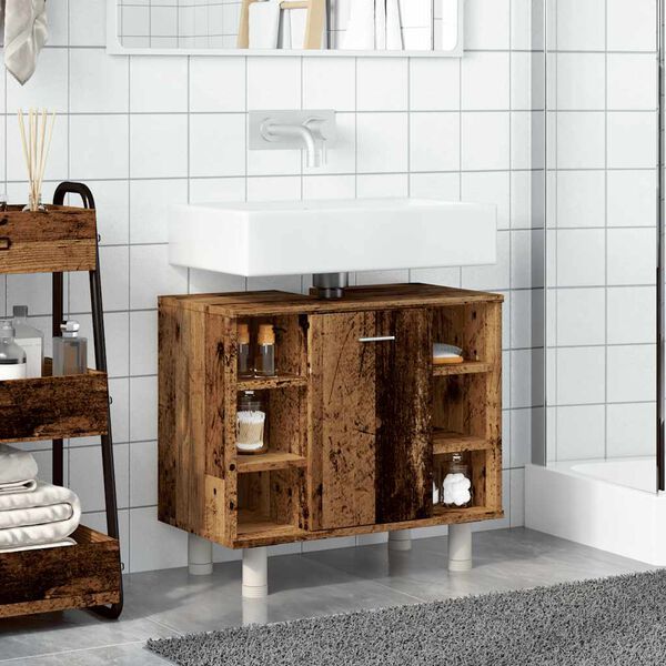vidaXL Mobile da Bagno Legno Antico 60x32x53,5 cm in Legno Multistrato