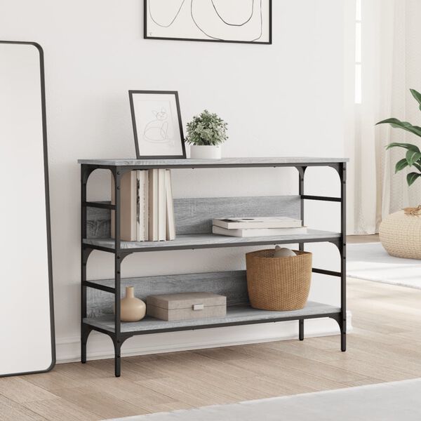 vidaXL Tavolo Consolle Grigio Sonoma 100x32x75 cm in Legno Multistrato
