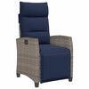 vidaXL Sedia Reclinabile da Giardino con Tavolino Grigio Polyrattan