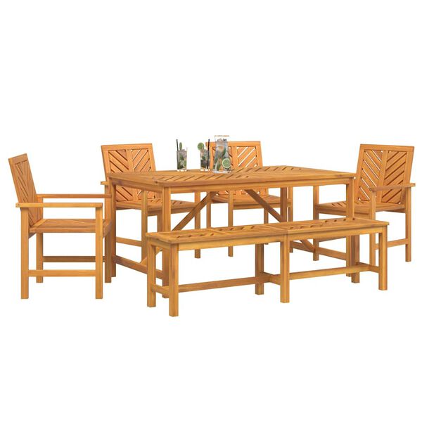 vidaXL Set da Pranzo per Giardino 6 pcs Marrone