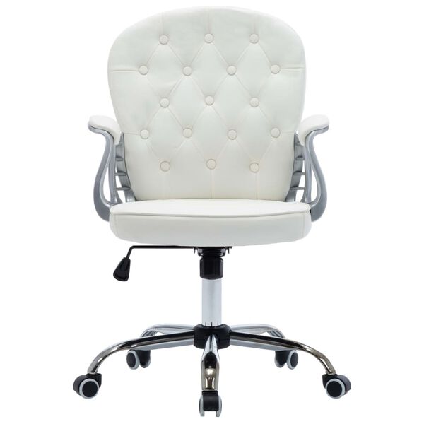 vidaXL Sedia da Ufficio Girevole Bianca in Similpelle