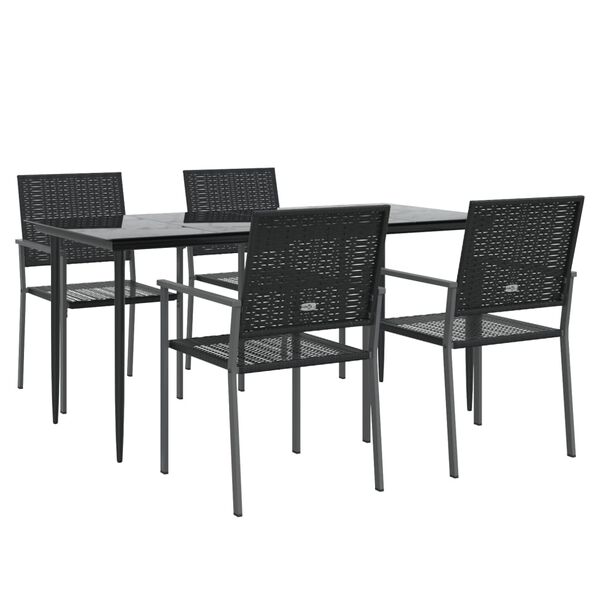 vidaXL Set da Pranzo da Giardino 5 pz in Polyrattan e Acciaio