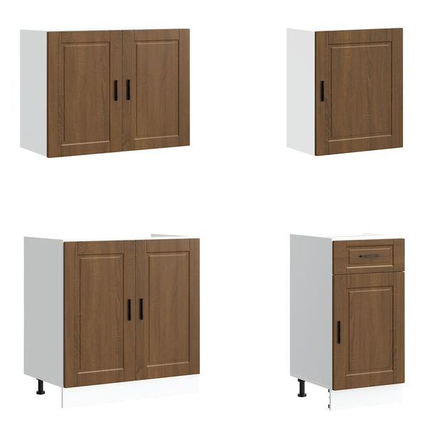 vidaXL Set Mobili da Cucina 7 pz Porto Rovere Marrone in Truciolato