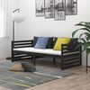vidaXL Divano Letto con Materasso 90x200 cm Nero in Legno di Pino