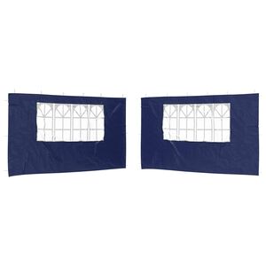 vidaXL Parete per tenda da festa 2 pcs 400 x 195 cm Blu PE e Acciaio