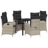 vidaXL Set da Pranzo per Giardino 5 pz Grigio chiaro polyrattan