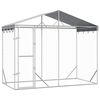 vidaXL Cuccia Cani da Esterno Tetto Argento 3x1,5x2,5m Acciaio Zincato