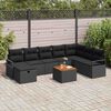 vidaXL Set Divano da Giardino con cuscino 9 pcs Nero Poly Rattan