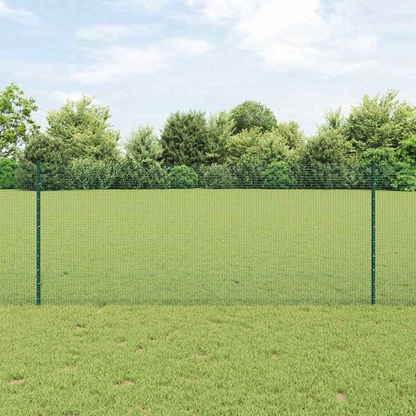 vidaXL Recinzione con Posto Verde 1 x 50 m Acciaio e PVC
