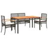 vidaXL Set da Pranzo da Giardino 5 pz Nero con Cuscini in Polyrattan