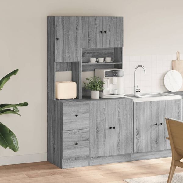 vidaXL Mobile da Cucina Grigio Sonoma 95x50x180cm in Legno Multistrato