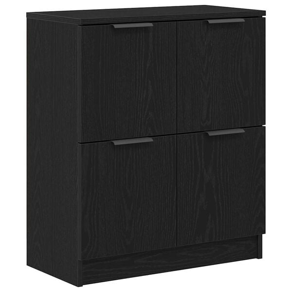 vidaXL Credenza Rovere Nero 60 x 30 x 70 cm Legno multistrato