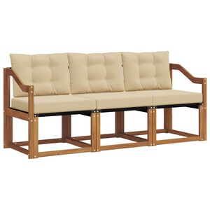 vidaXL Set di divani da esterno 3 pz Naturale e Beige