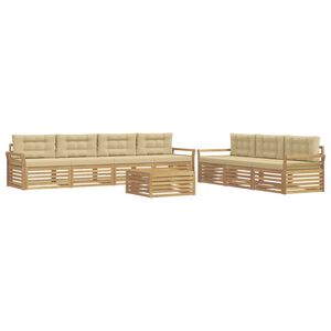 vidaXL Set di divani da esterno 8 pz Bianco e Beige