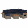 vidaXL Set Divani da Giardino 8 pz con Cuscini Grigio in Polyrattan