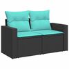 vidaXL Set Divani Giardino 10pz con Cuscini Nero in Polyrattan Acacia