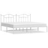 vidaXL Giroletto con Testiera Metallo Bianco 193x203 cm