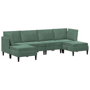vidaXL Set di mobili per il soggiorno 6 pz Verde Mare Velluto