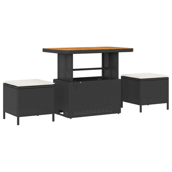 vidaXL Set Divano da Giardino 9 pcs Nero polyrattan