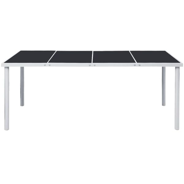 vidaXL Tavolo da Giardino 190x90x74 cm Nero in Acciaio