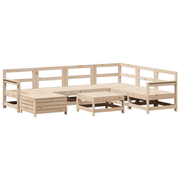 vidaXL Set Divani da Giardino 8 pz in Legno Massello di Pino
