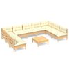 vidaXL Set Divani da Giardino 10 pz con Cuscini Crema Massello di Pino