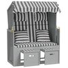 vidaXL Strandkorb Cuscini Polyrattan e Legno Massello Grigio e Bianco