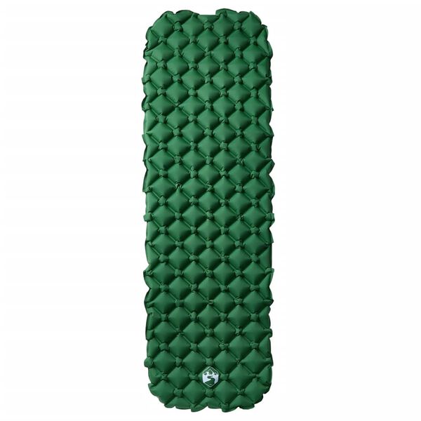 vidaXL Materasso da Campeggio Gonfiabile 1 Persona Verde 190x58x6 cm