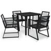 vidaXL Set da Pranzo da Giardino 5 pz in Rattan PVC Nero