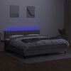 vidaXL Letto a Molle Materasso e LED Grigio Chiaro 160x200 cm Tessuto