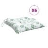 vidaXL Cuscini per Sedia 6 pz Motivo a Foglie 40x40x7 cm in Tessuto