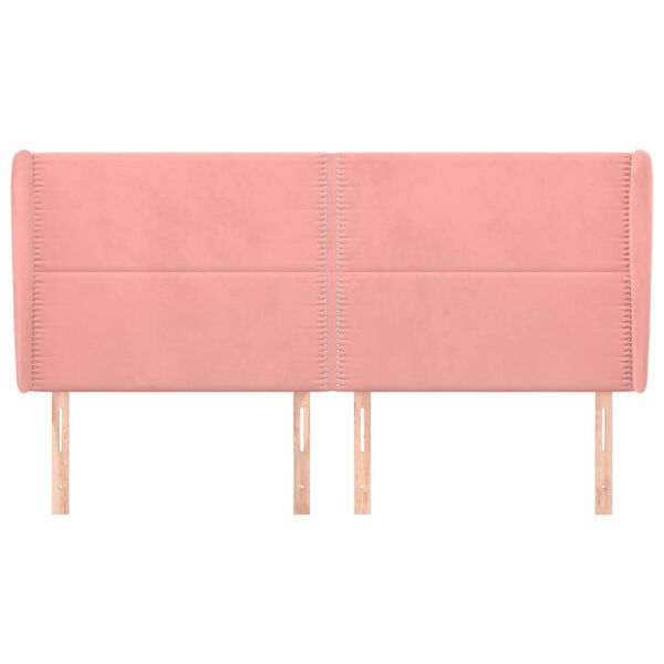 vidaXL Testiera ad Orecchio Rosa 163x23x118/128 cm in Velluto