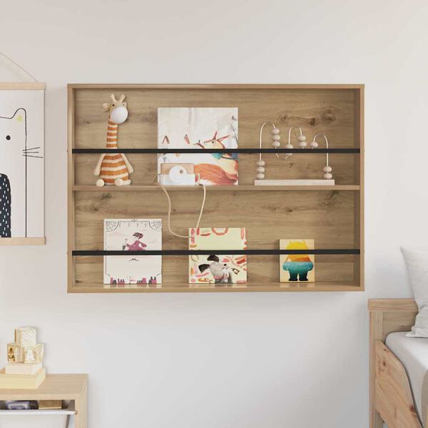 vidaXL Scaffale per riviste Rovere artigianale 100 x 12 x 70 cm