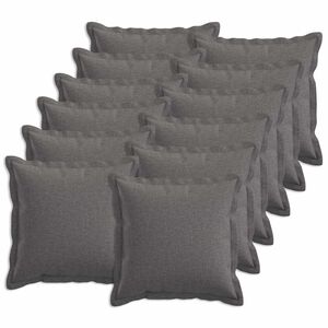 vidaXL Federa 12 pz HOUTEN Grigio Chiaro 40 x 40 cm Lino