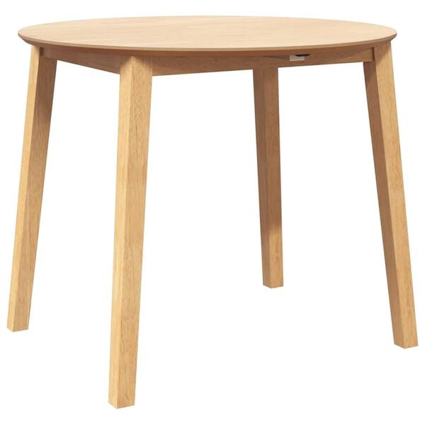 vidaXL Tavolo da Pranzo Naturale in Legno Massello di Hevea