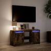 vidaXL Mobile Porta TV con LED Rovere Fumo 100x34x50 cm in Truciolato