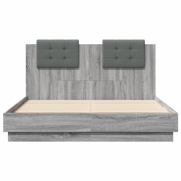 vidaXL Giroletto Testiera Grigio Sonoma 120x190 cm Legno Multistrato