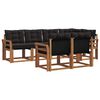 vidaXL Set di divani da esterno con cuscino 7 pcs Naturale e Nero