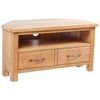 vidaXL Mobile TV con Cassetto 88 x 42 x 46 cm Legno Massello di Rovere