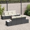 vidaXL Set Divano da Giardino con cuscino 7 pcs Nero polyrattan