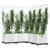 vidaXL Fioriera da Giardino con Graticcio Bianco 120x120x136 cm PP