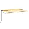 vidaXL Tenda Automatica Sensore Vento e LED 500x300 cm Gialla Bianca