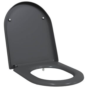 vidaXL Sedile del WC Antracite 49 x 36 x 4 cm Duroplast